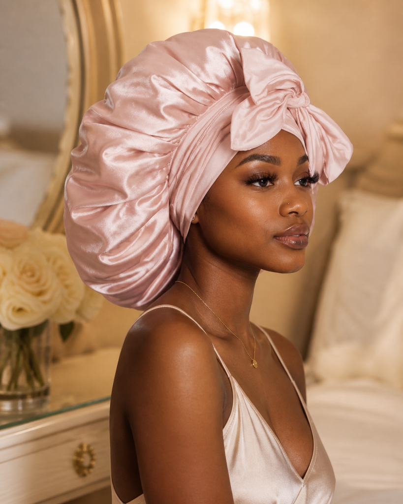 Pink Satin Bonnet