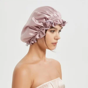 bonnet en soie rose