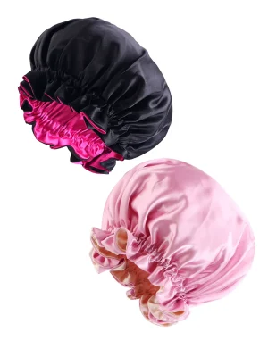 bonnet en satin réversible