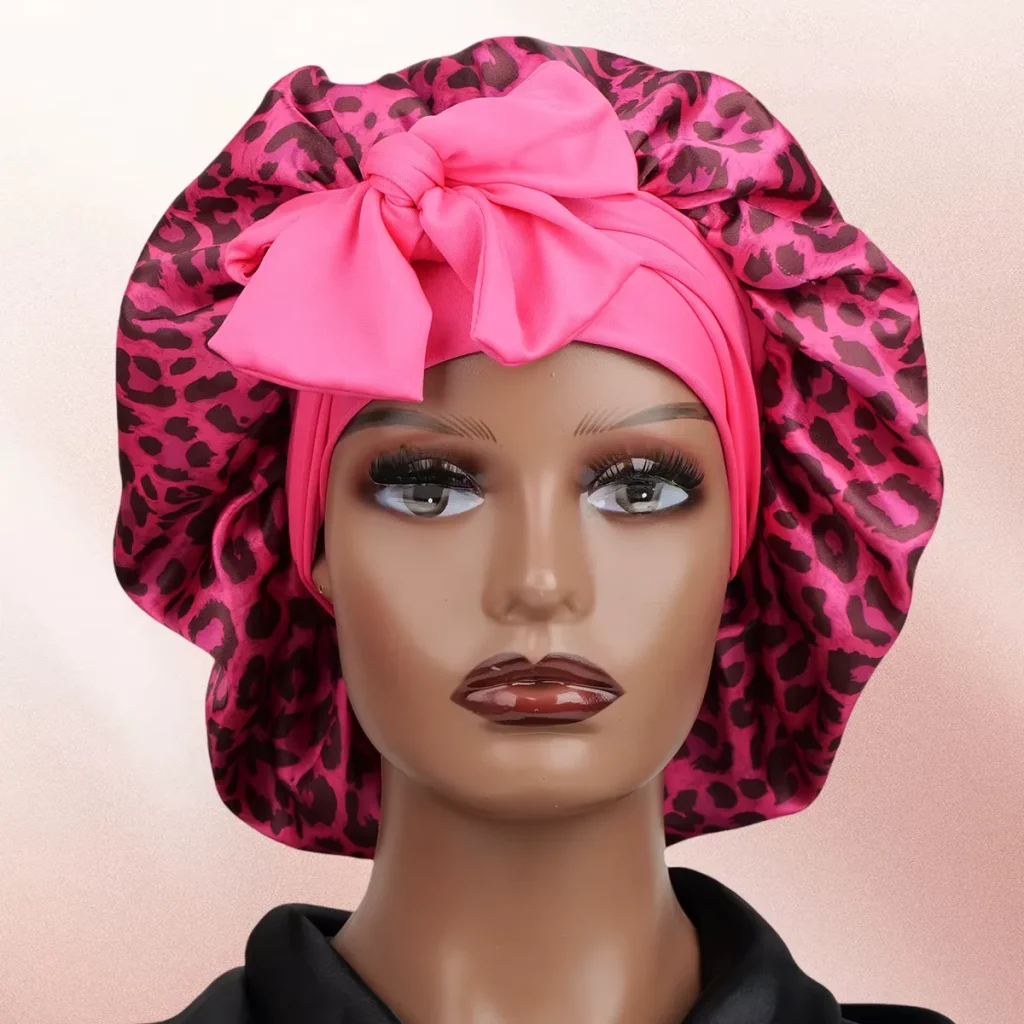 Cheetah Print Silk Bonnet 2