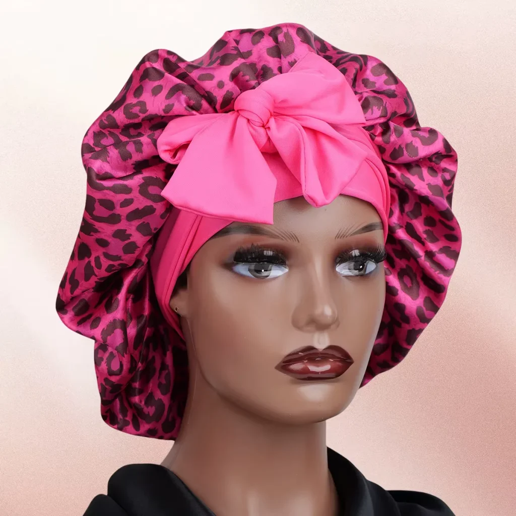 Cheetah Print Silk Bonnet 3