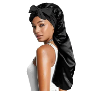 bonnet en satin pour cheveux longs