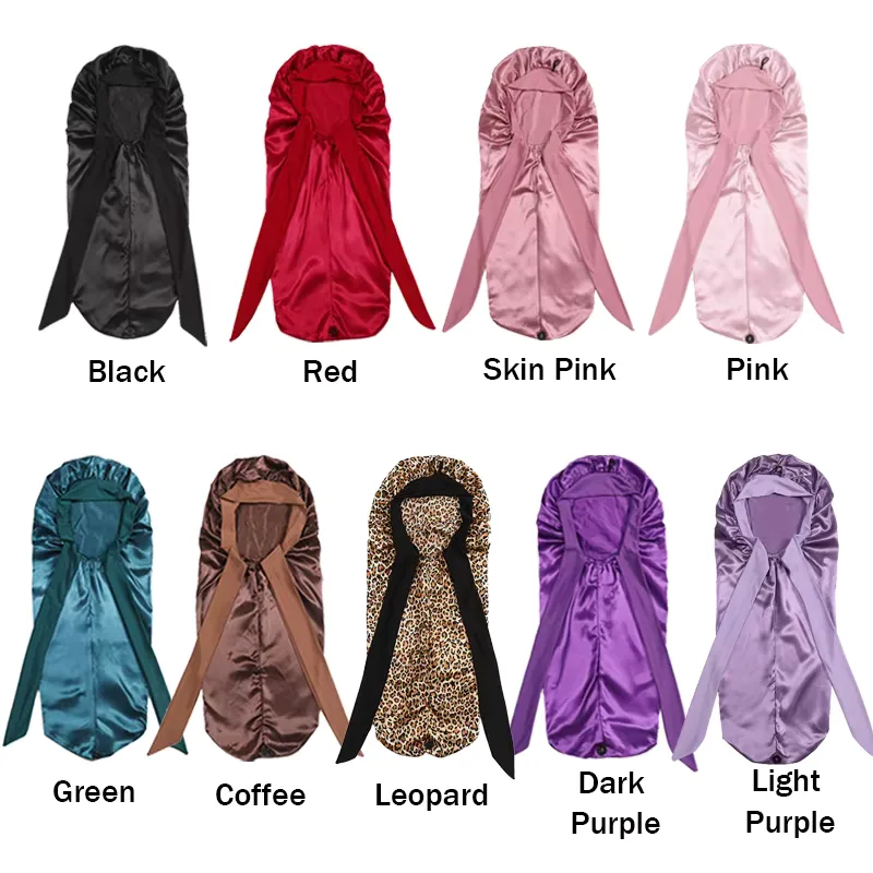 Satin Haube Lange Haare 2