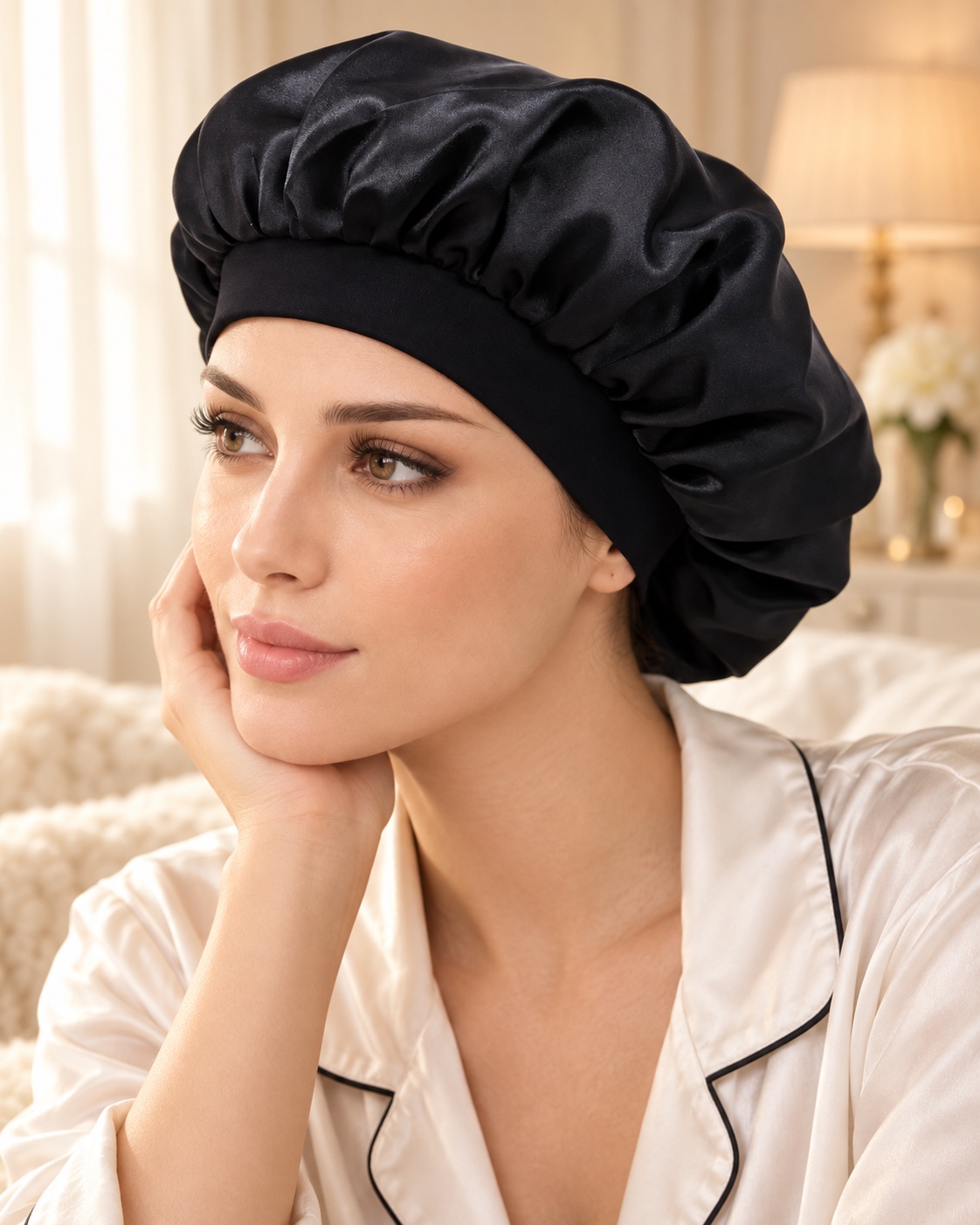 Black Silk Bonnet