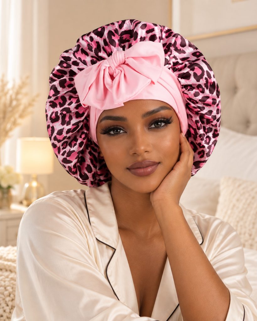 Cheetah Print Silk Bonnet