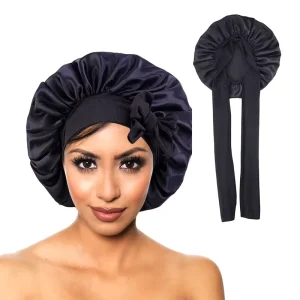 bonnet en satin à nouer