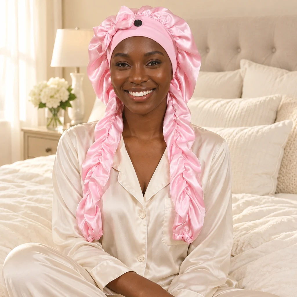 Long Satin Bonnet For Curly Hair