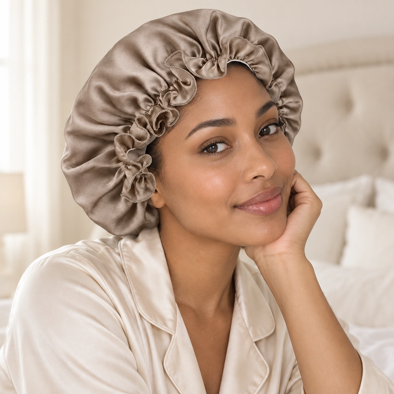 Real Silk Bonnet For Curly Hair