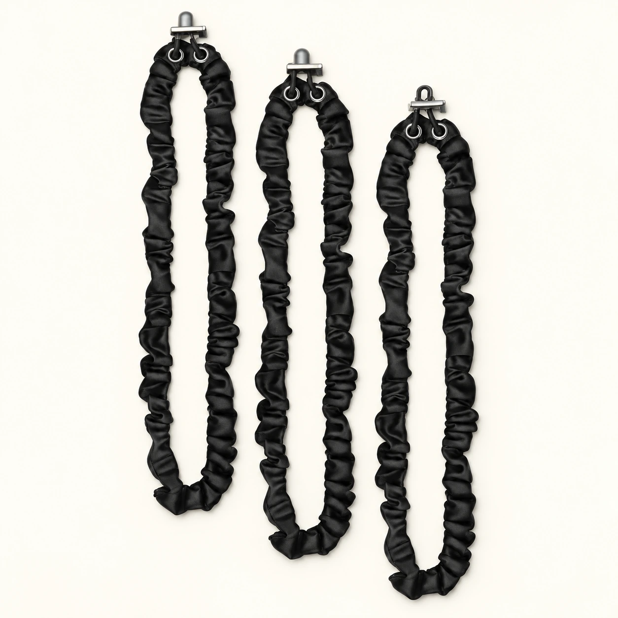 Verstellbare schwarze Satin-Haarschnüre im 3er-Set